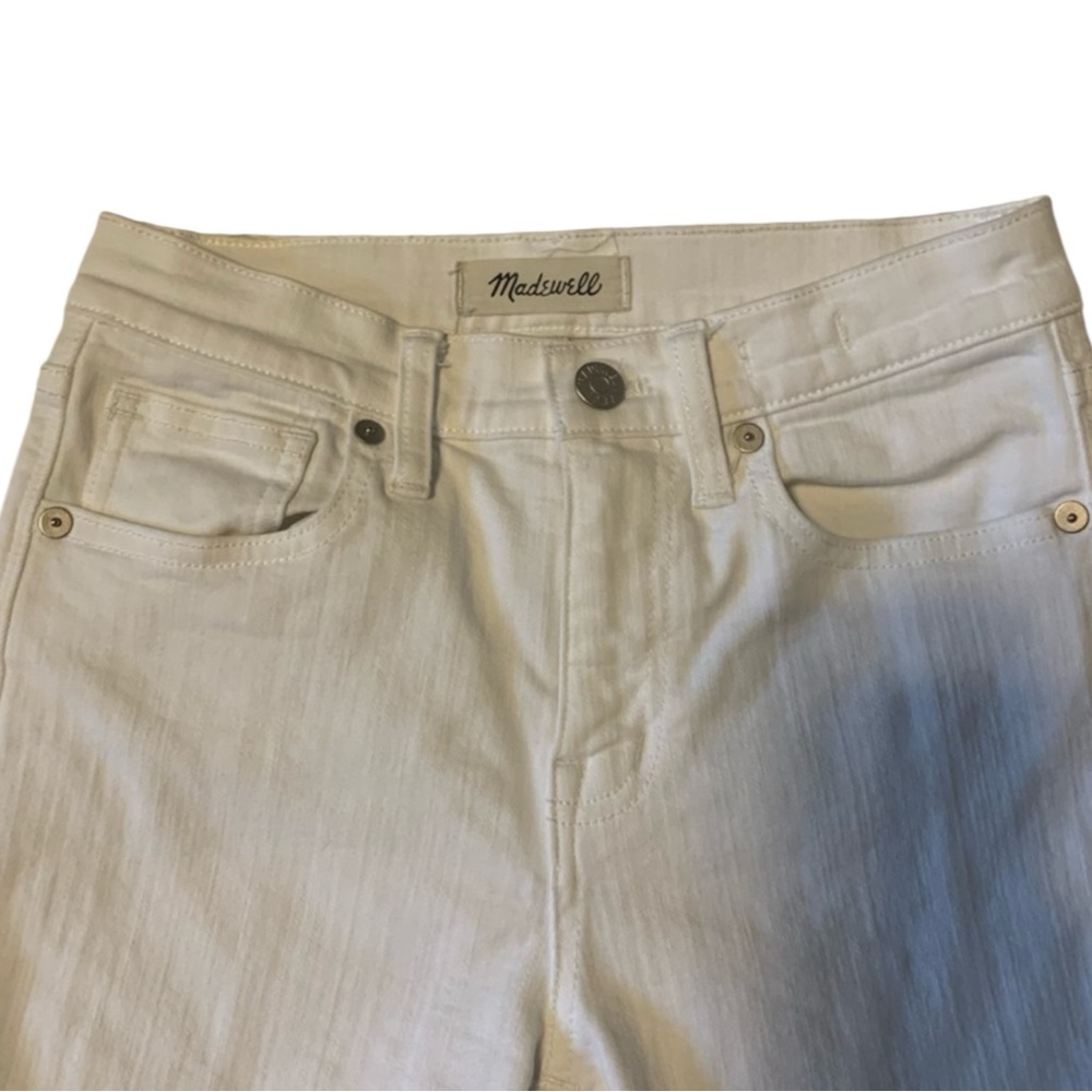MADEWELL High-Rise Skinny Denim Shorts in White Size 30T (TALL) - Picture 7 of 12